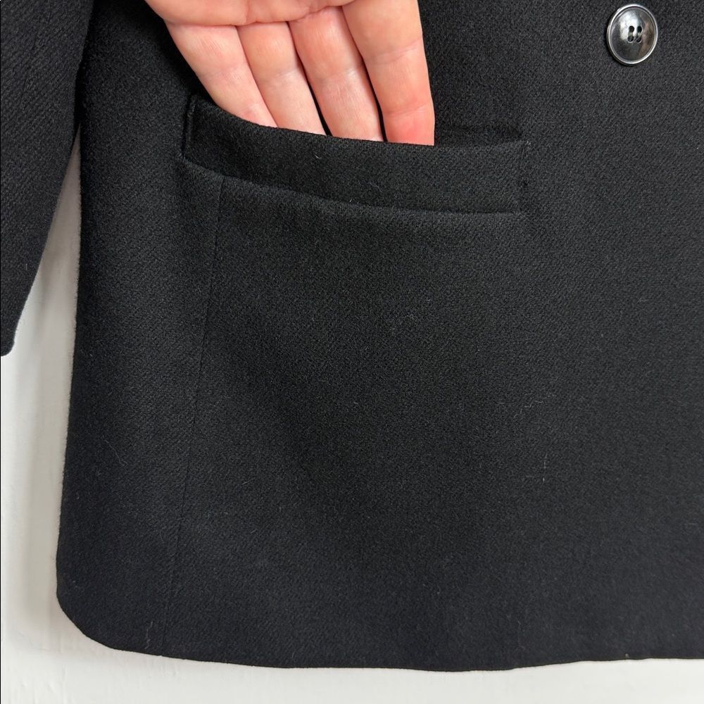 Greg Adams Black Wool Blazer Jacket Women’s Size 13/14 Classic Tailored - Picture 5 of 13